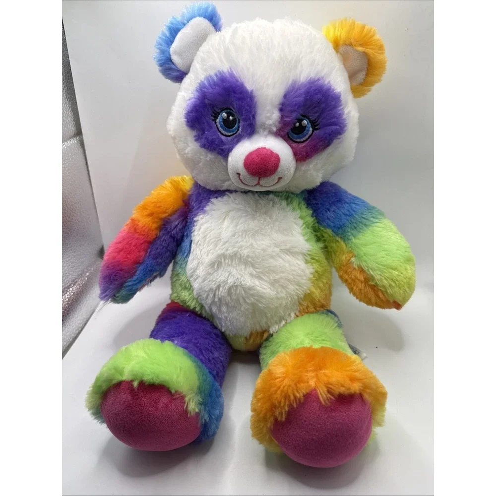 Build A Bear BAB Rainbow Pop of Color Panda Plush Stuffed Animal 16 Inches Long